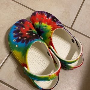 Tie dye crocs